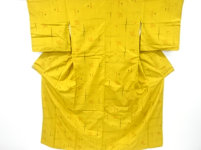 JAPANESE KIMONO / ANTIQUE KIMONO / SILK / YONEZAWA TSUMUGI / WOVEN FLOWER